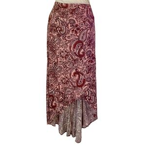💰SOLD💰💵 love, Fire Paisley High-Low Asymmetrical Midi Skirt